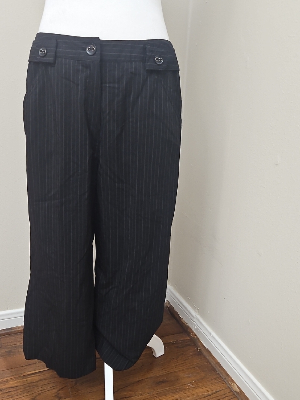Larry Levine Black Pinstripe Pants